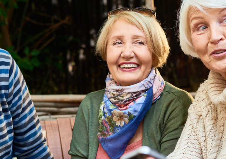 Group of elderly people having a engaging conversation
