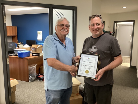 Generous gift from G.J.'s Aircraft Belts Inc.