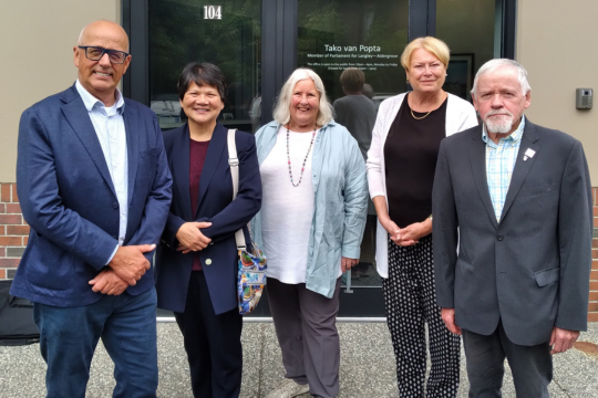 From left, MP Tako van Popta, met with constituent Angela Cheung; Leslie Gaudette, board member and president of the Council of Senior Citizens Organizations of B.C.; Linda Shiefke, a constituent; and Fraser Valley West branch president Ian Spence.